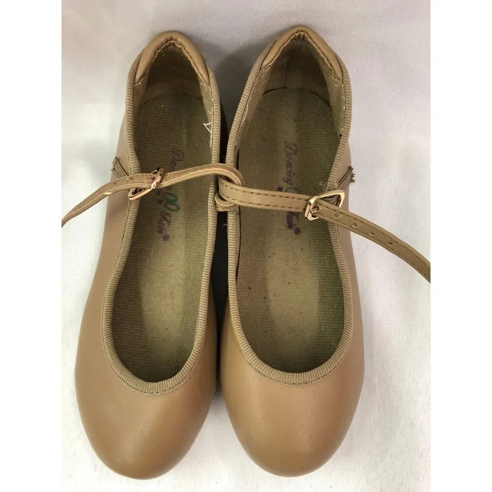 Pre-Owned Dance Tap Shoes Dancing Fair 11M Child Mary Jane Leather Buckle